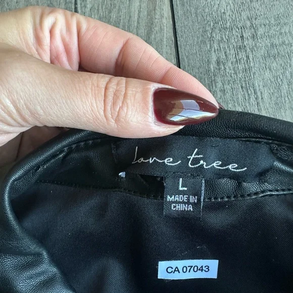 LoveTree Black Faux Leather Mini Dress - Picture 4 of 8